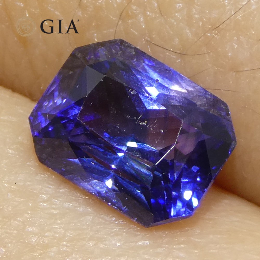 2.02ct Octagonal/Emerald Cut Purple and Blue Parti Sapphire GIA Certified - Skyjems Wholesale Gemstones