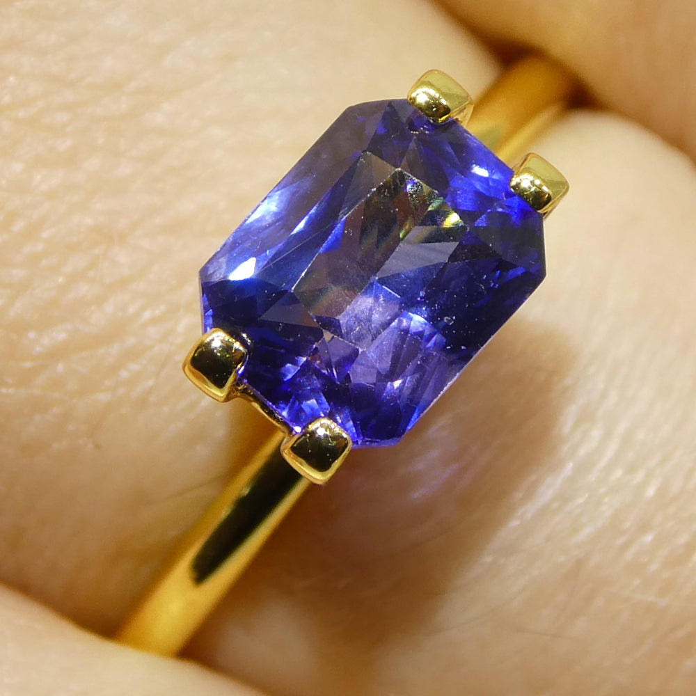 2.02ct Octagonal/Emerald Cut Purple and Blue Parti Sapphire GIA Certified - Skyjems Wholesale Gemstones