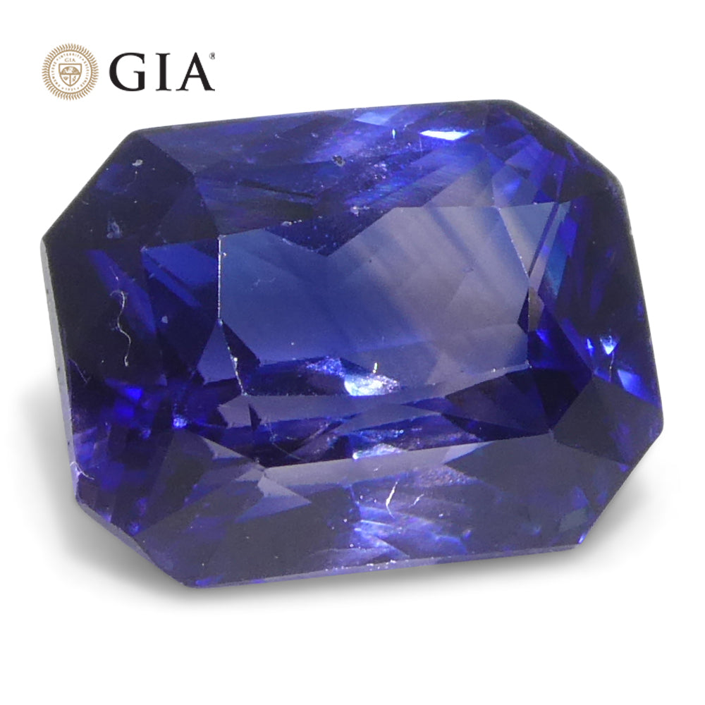 2.02ct Octagonal/Emerald Cut Purple and Blue Parti Sapphire GIA Certified - Skyjems Wholesale Gemstones