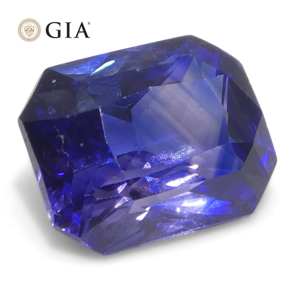 2.02ct Octagonal/Emerald Cut Purple and Blue Parti Sapphire GIA Certified - Skyjems Wholesale Gemstones