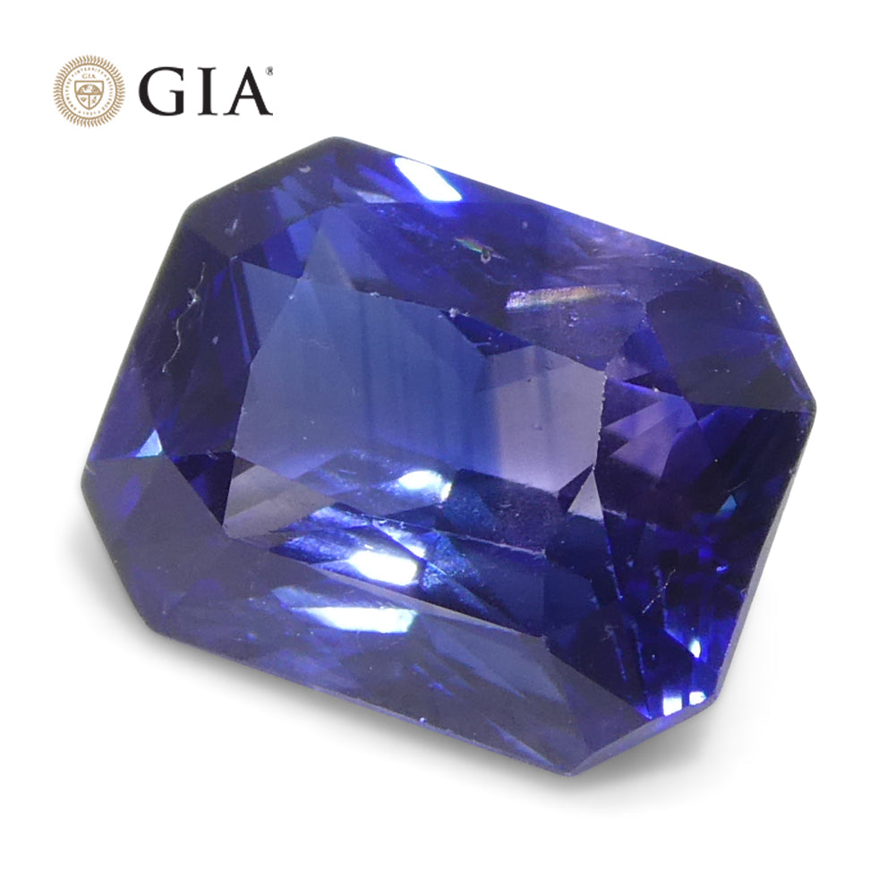 2.02ct Octagonal/Emerald Cut Purple and Blue Parti Sapphire GIA Certified - Skyjems Wholesale Gemstones