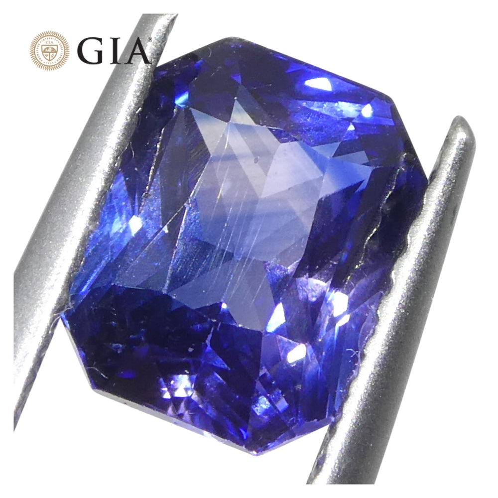 2.02ct Octagonal/Emerald Cut Purple and Blue Parti Sapphire GIA Certified - Skyjems Wholesale Gemstones