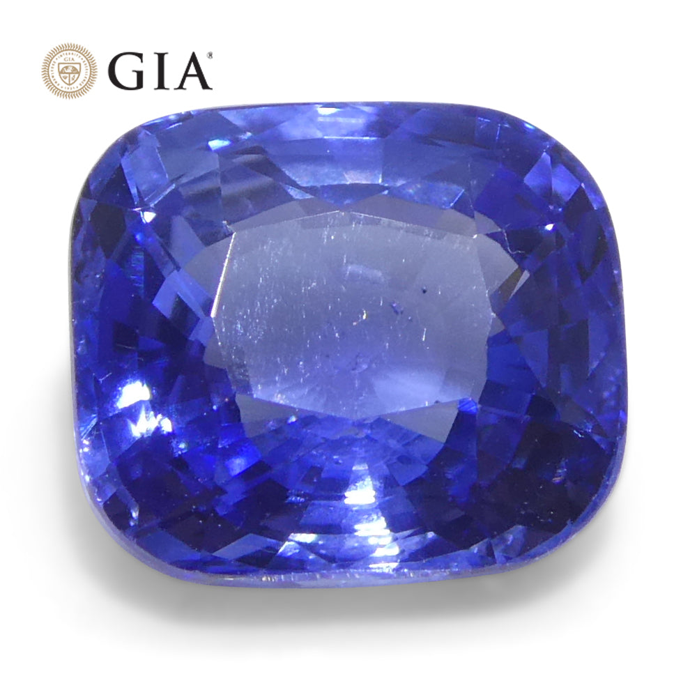 2-carat cushion-cut blue sapphire from Sri Lanka, GIA certified natural gemstone by SkyJems Canadian gem specialists