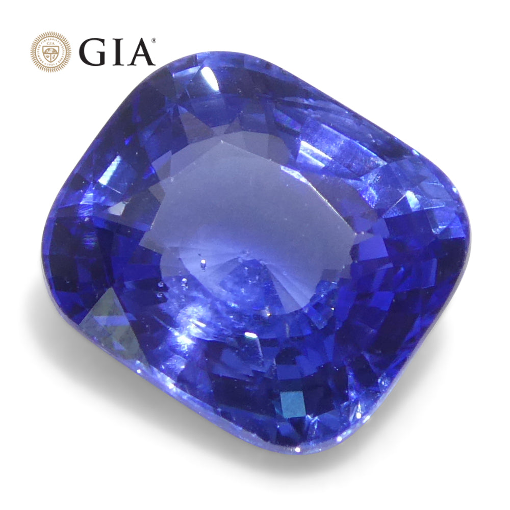 2 carat cushion-cut blue sapphire from Sri Lanka, GIA certified natural gemstone by SkyJems Canadian gem specialists