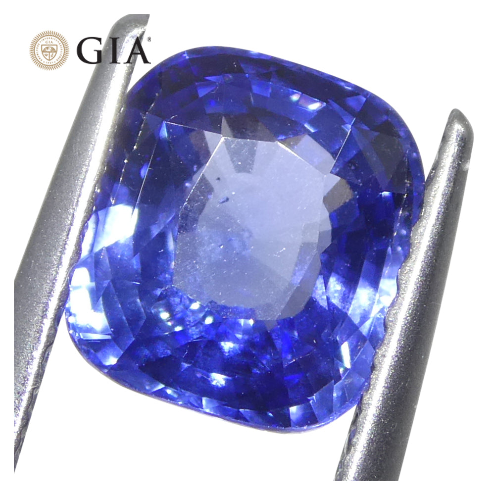 2-carat cushion-cut blue sapphire from Sri Lanka, GIA certified natural gemstone by SkyJems Canadian gem specialists