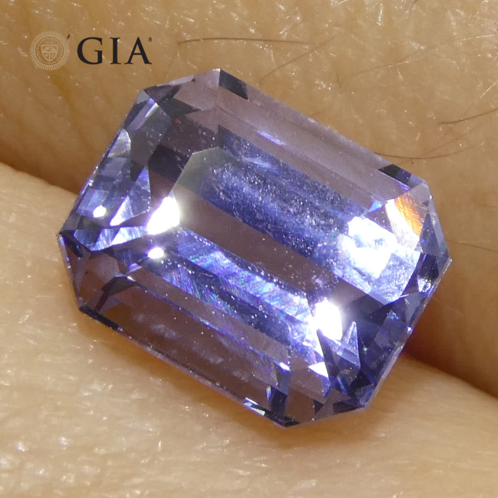 2.08ct Octagonal/Emerald Cut Light Bluish Violet Sapphire GIA Certified Sri Lanka Unheated - Skyjems Wholesale Gemstones