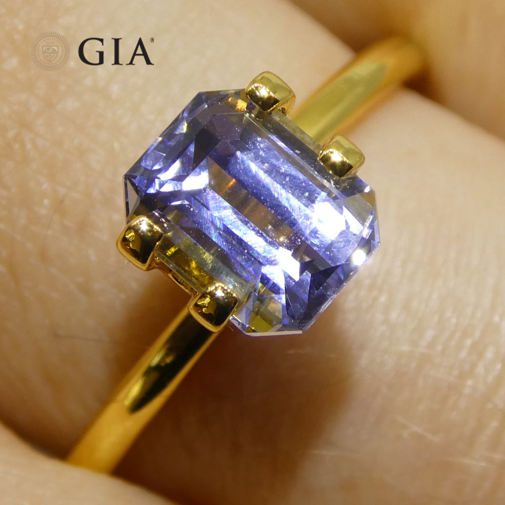 2.08ct Octagonal/Emerald Cut Light Bluish Violet Sapphire GIA Certified Sri Lanka Unheated - Skyjems Wholesale Gemstones