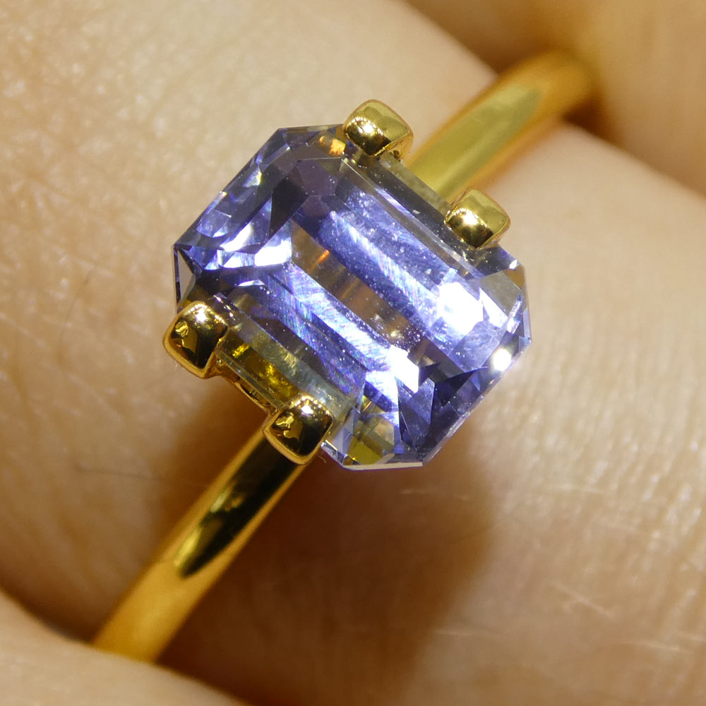 2.08ct Octagonal/Emerald Cut Light Bluish Violet Sapphire GIA Certified Sri Lanka Unheated - Skyjems Wholesale Gemstones