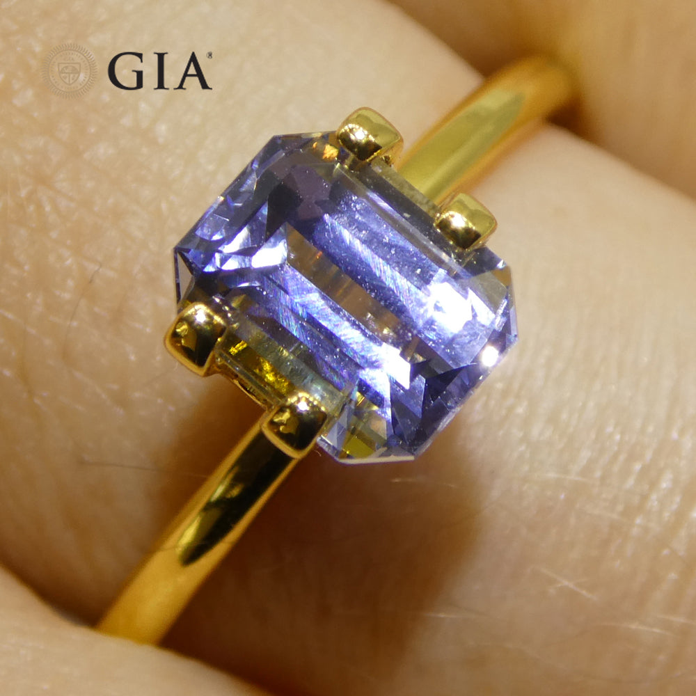 2.08ct Octagonal/Emerald Cut Light Bluish Violet Sapphire GIA Certified Sri Lanka Unheated - Skyjems Wholesale Gemstones