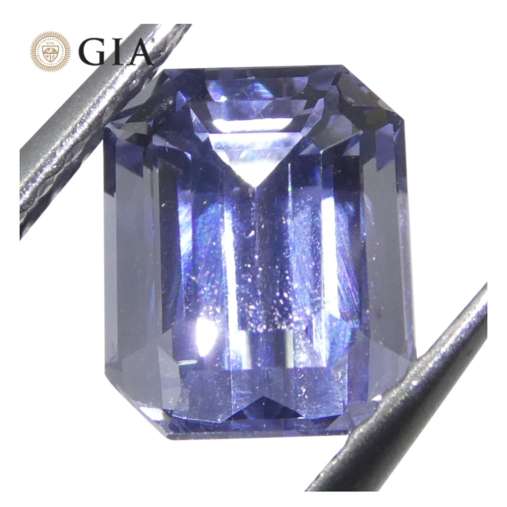 2.08ct Octagonal/Emerald Cut Light Bluish Violet Sapphire GIA Certified Sri Lanka Unheated - Skyjems Wholesale Gemstones