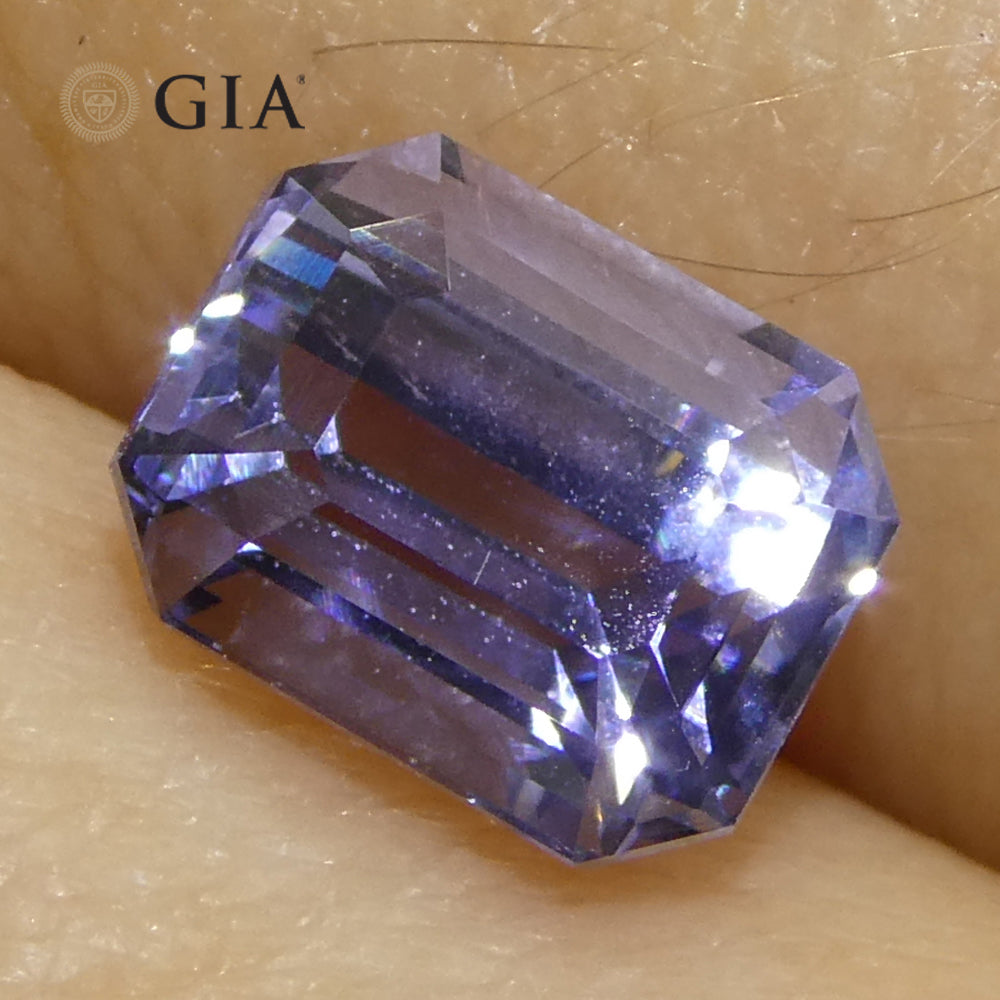 2.08ct Octagonal/Emerald Cut Light Bluish Violet Sapphire GIA Certified Sri Lanka Unheated - Skyjems Wholesale Gemstones