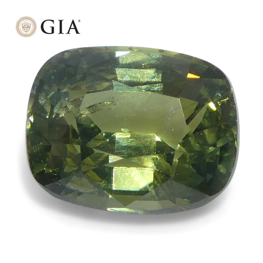 Sapphire 2.33 cts 8.11 x 6.47 x 4.77 mm Cushion Yellow-Green  $5000