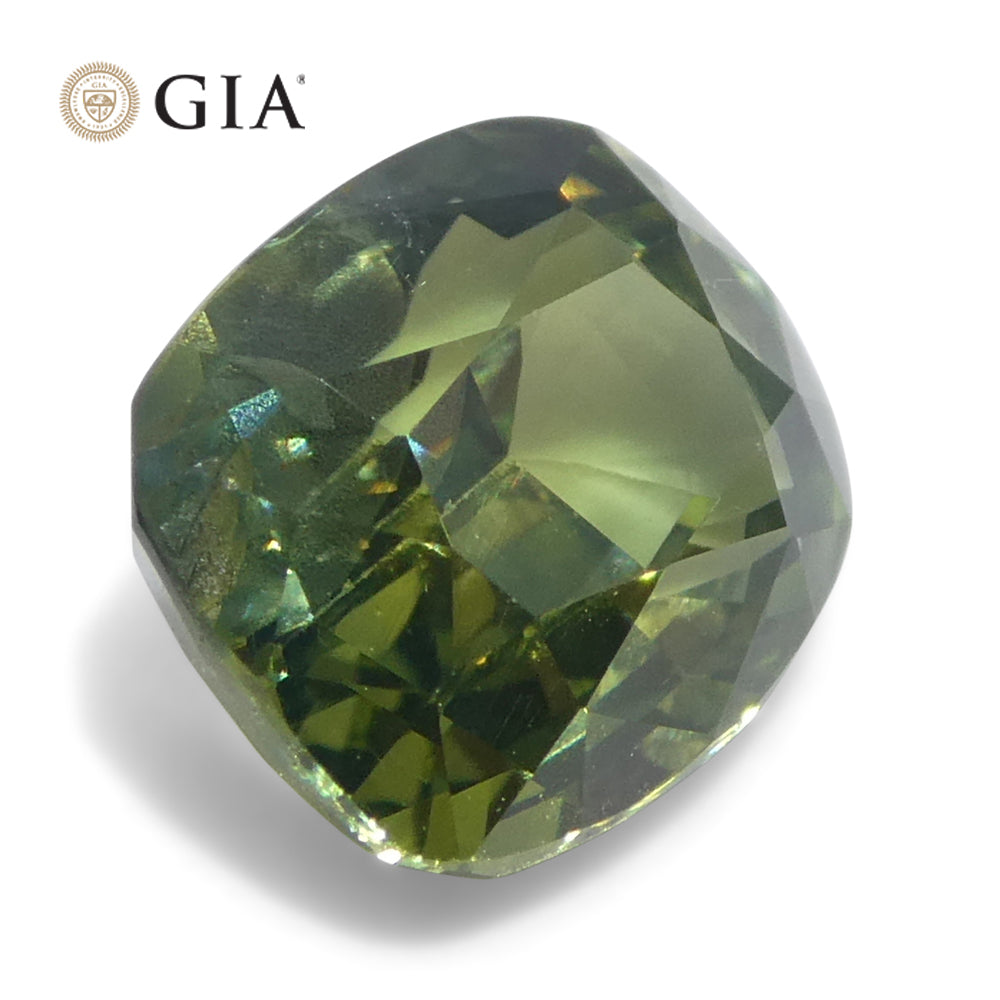 2.33ct Cushion Yellow-Green Sapphire GIA Certified Unheated - Skyjems Wholesale Gemstones