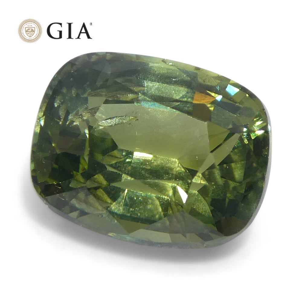 2.33ct Cushion Yellow-Green Sapphire GIA Certified Unheated - Skyjems Wholesale Gemstones