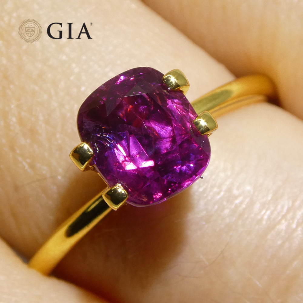 2.12ct Cushion Purple-Pink Sapphire GIA Certified  Unheated - Skyjems Wholesale Gemstones