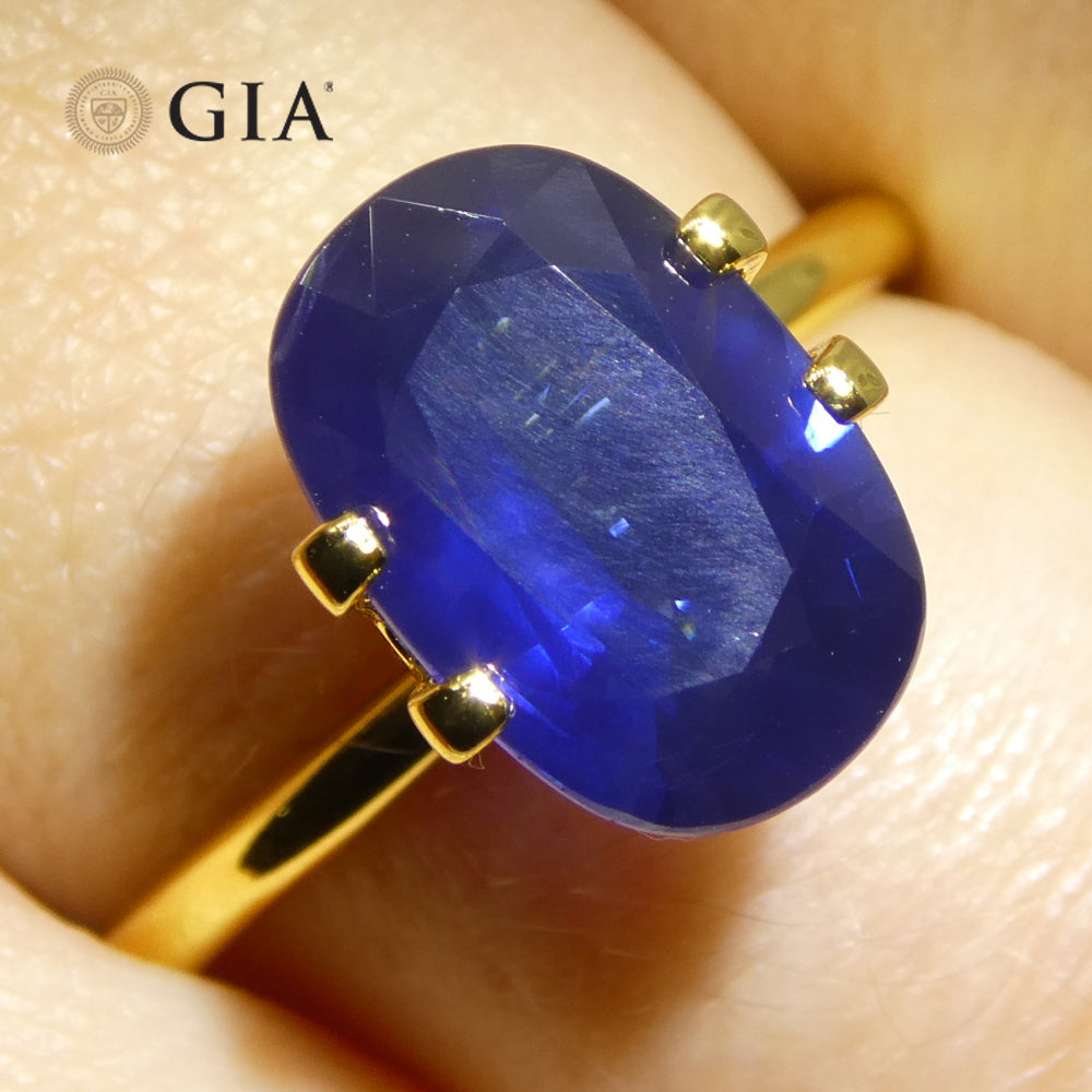 3.67ct Cushion Blue Sapphire GIA Certified Ethiopia