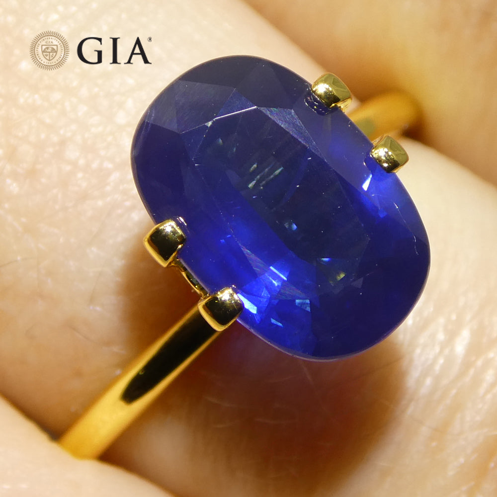 3.67ct Cushion Blue Sapphire GIA Certified Ethiopia - Skyjems Wholesale Gemstones