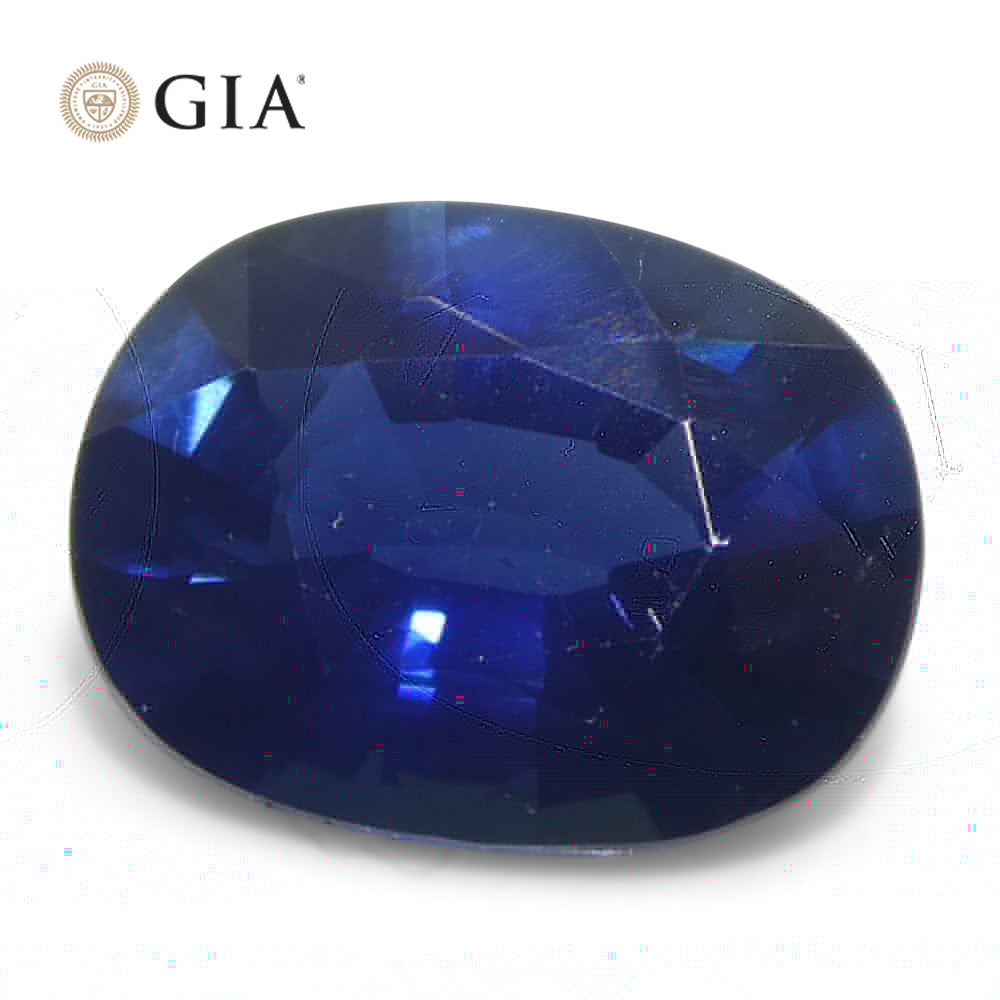 2.13ct Cushion Blue Sapphire GIA Certified Nigeria - Skyjems Wholesale Gemstones