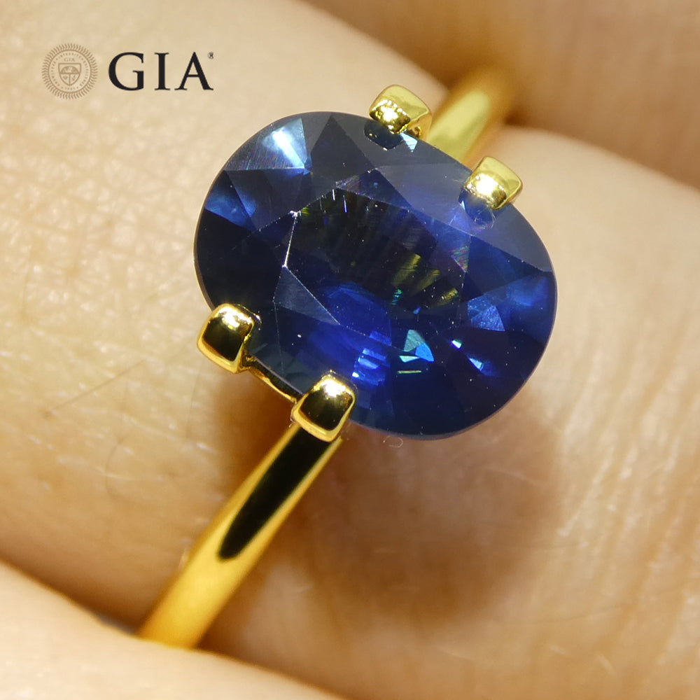 2.13ct Cushion Blue Sapphire GIA Certified Nigeria