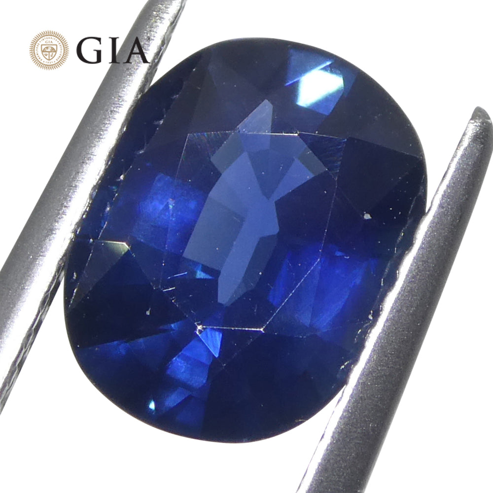 2.13ct Cushion Blue Sapphire GIA Certified Nigeria