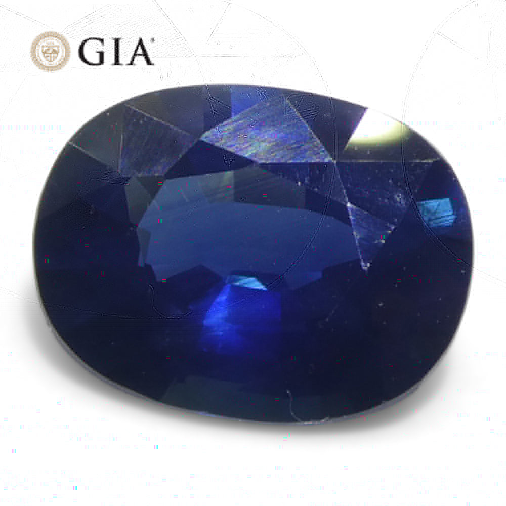 2.13ct Cushion Blue Sapphire GIA Certified Nigeria