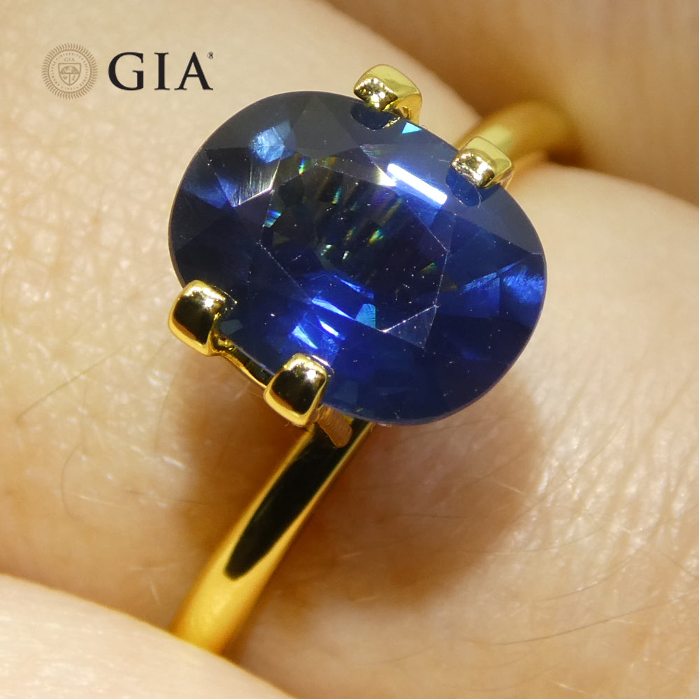 2.13ct Cushion Blue Sapphire GIA Certified Nigeria
