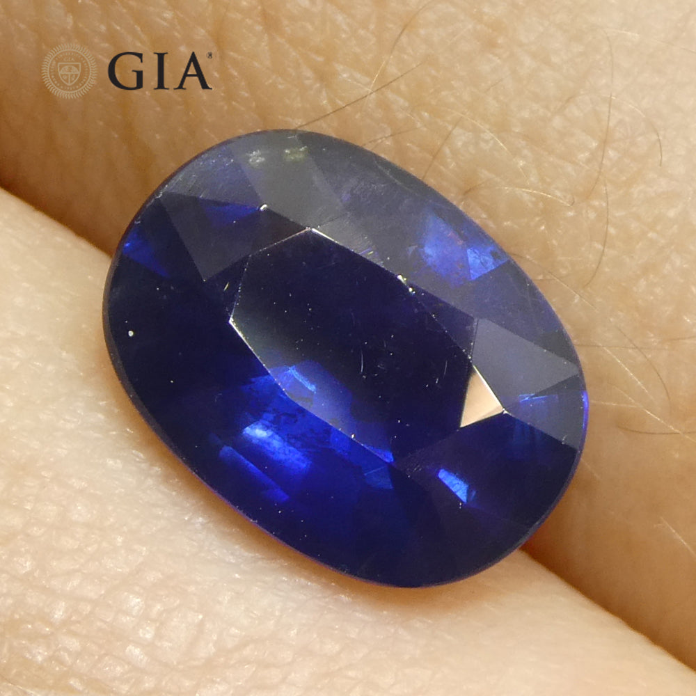 3.37ct Cushion Blue Sapphire GIA Certified Thailand - Skyjems Wholesale Gemstones