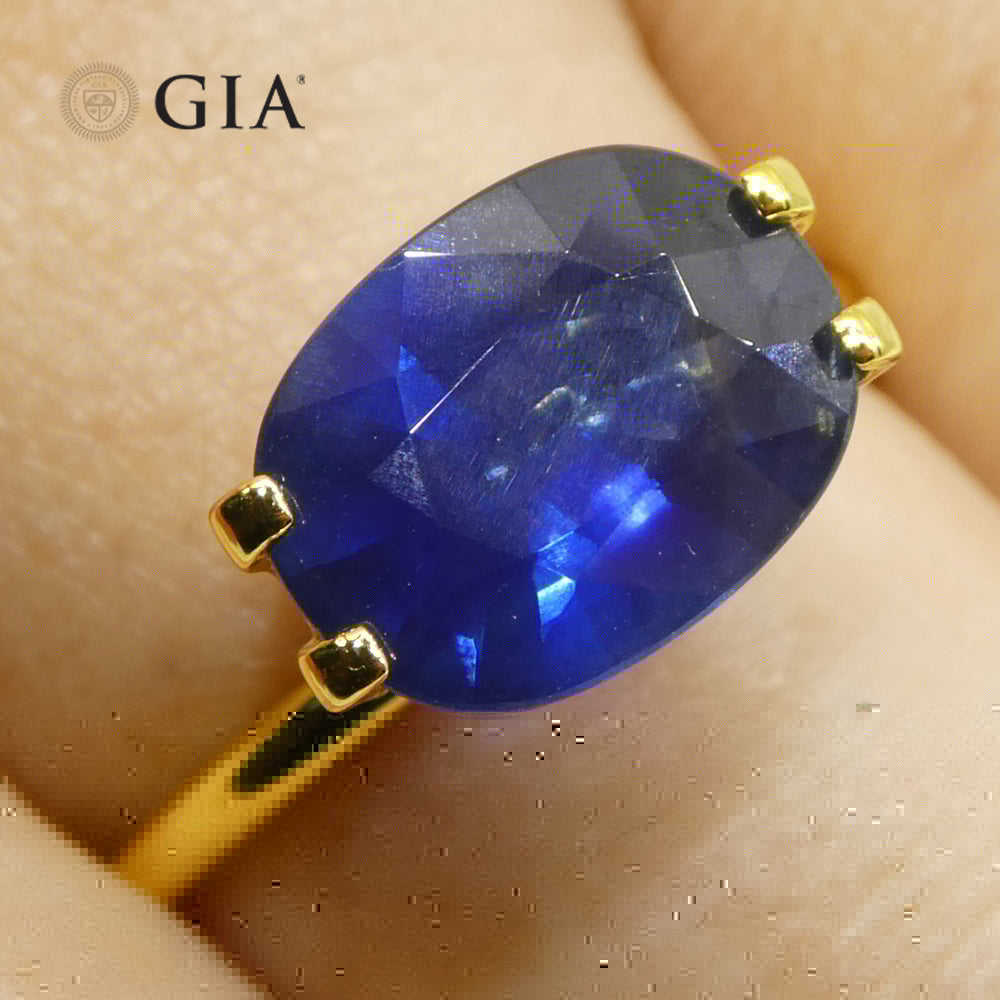 3.37ct Cushion Blue Sapphire GIA Certified Thailand - Skyjems Wholesale Gemstones