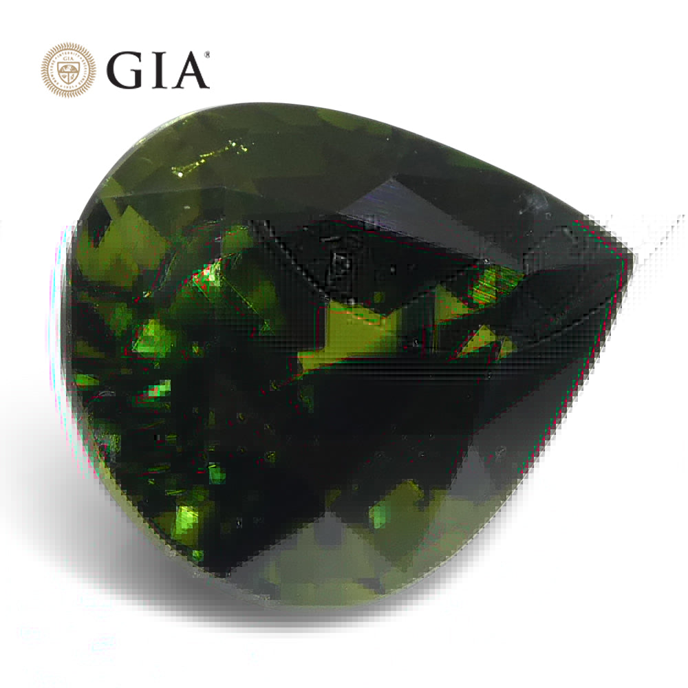 4.05ct Pear Bluish Green Sapphire GIA Certified Australia