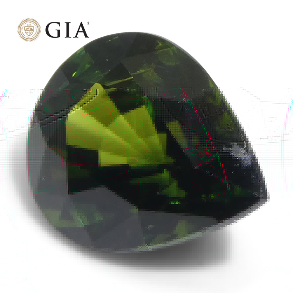 4.05ct Pear Bluish Green Sapphire GIA Certified Australia