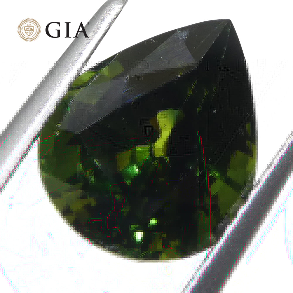 4.05ct Pear Bluish Green Sapphire GIA Certified Australia