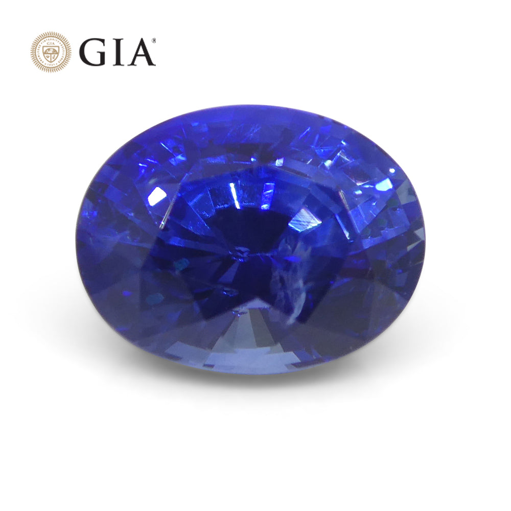 2.13ct Oval Vivid Cornflower Blue Sapphire GIA Certified Sri Lanka - Skyjems Wholesale Gemstones