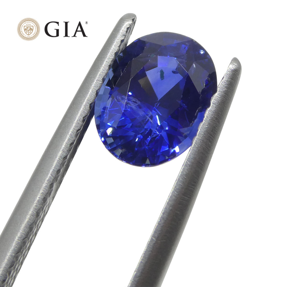 2.13ct Oval Vivid Cornflower Blue Sapphire GIA Certified Sri Lanka - Skyjems Wholesale Gemstones