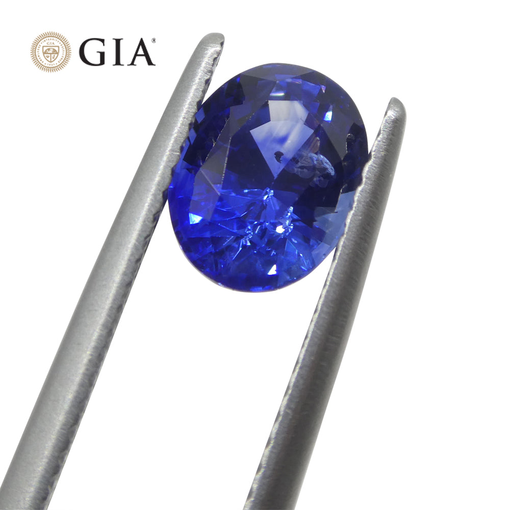 2.13ct Oval Vivid Cornflower Blue Sapphire GIA Certified Sri Lanka - Skyjems Wholesale Gemstones