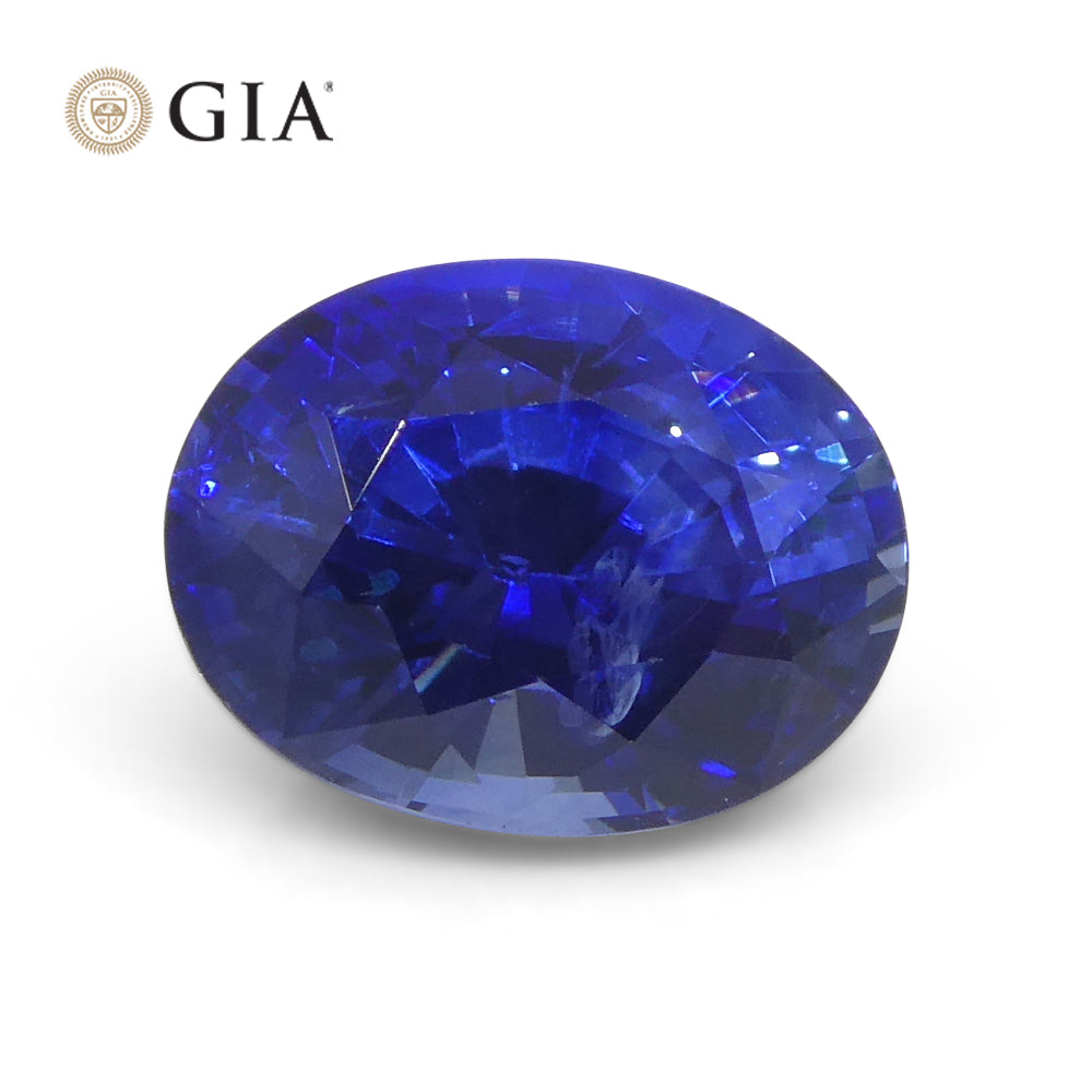 2.13ct Oval Vivid Cornflower Blue Sapphire GIA Certified Sri Lanka - Skyjems Wholesale Gemstones