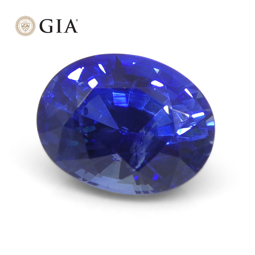 2.13ct Oval Vivid Cornflower Blue Sapphire GIA Certified Sri Lanka - Skyjems Wholesale Gemstones