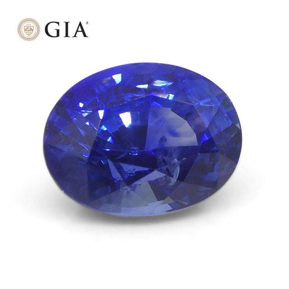 2.13ct Oval Vivid Cornflower Blue Sapphire GIA Certified Sri Lanka - Skyjems Wholesale Gemstones