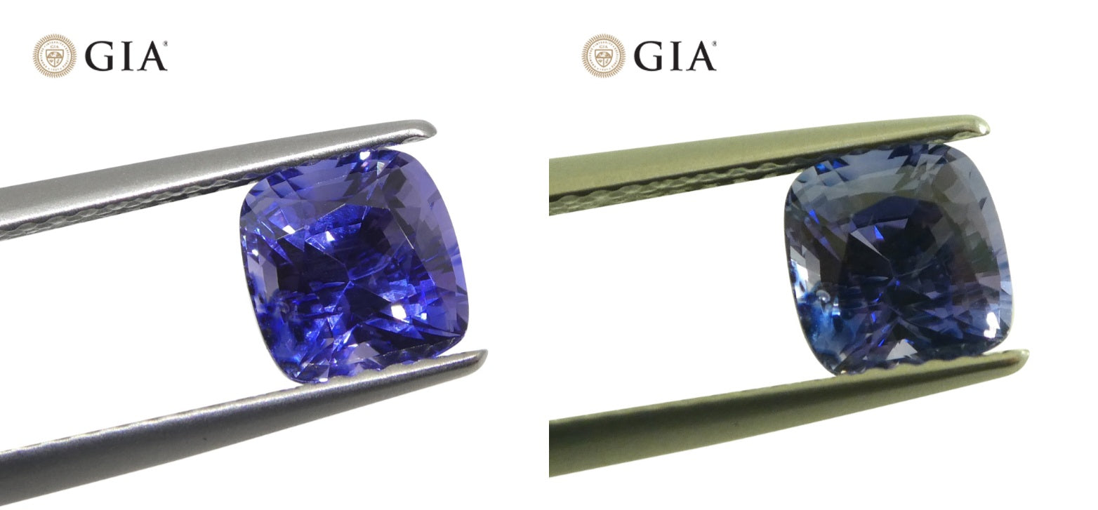 1.73ct Cushion Violetish Blue to Purple Sapphire GIA Certified Sri Lanka - Skyjems Wholesale Gemstones