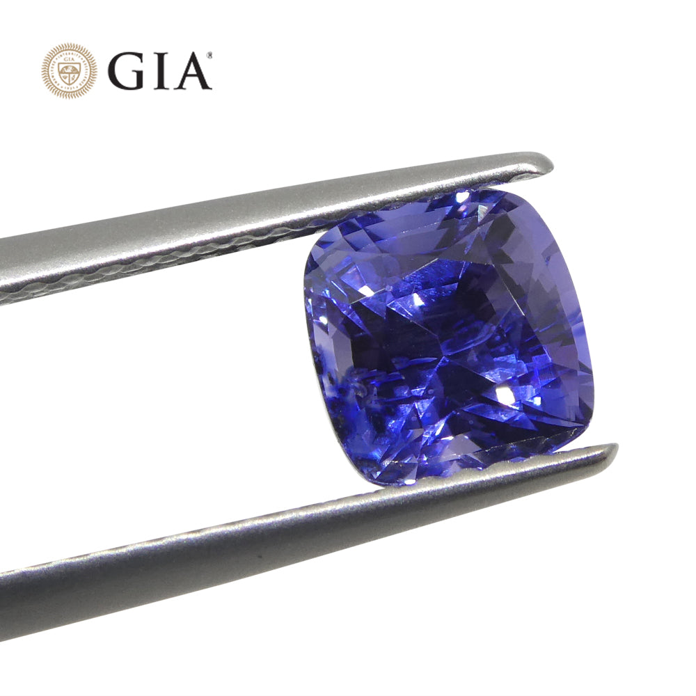 1.73ct Cushion Violetish Blue to Purple Sapphire GIA Certified Sri Lanka - Skyjems Wholesale Gemstones