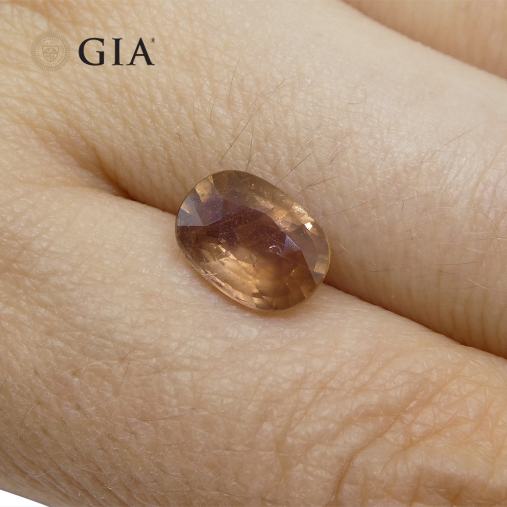 2.5ct Oval Opalescent Brownish Pink Sapphire GIA Certified East Africa Unheated - Skyjems Wholesale Gemstones