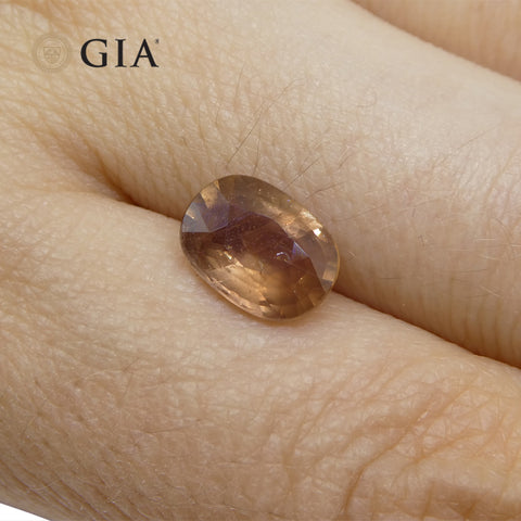 2.5ct Oval Opalescent Brownish Pink Sapphire GIA Certified East Africa Unheated