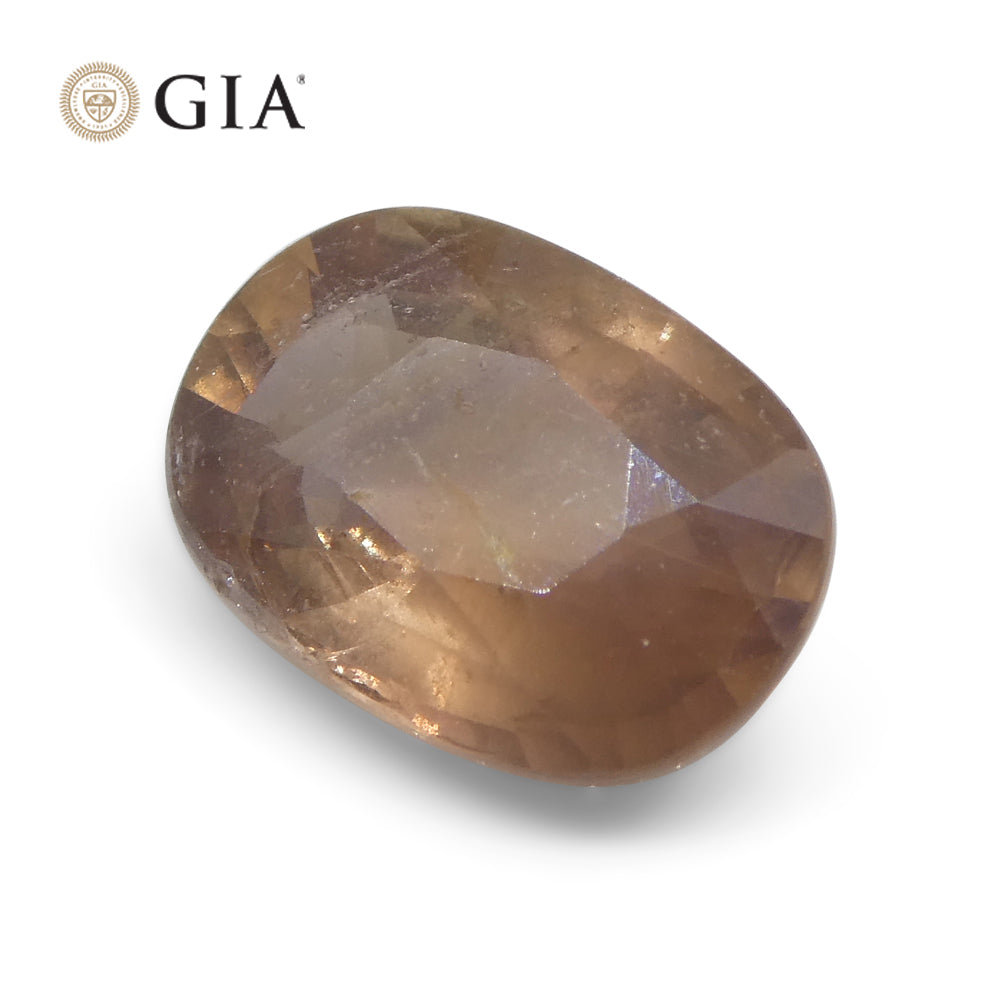 2.5ct Oval Opalescent Brownish Pink Sapphire GIA Certified East Africa Unheated - Skyjems Wholesale Gemstones