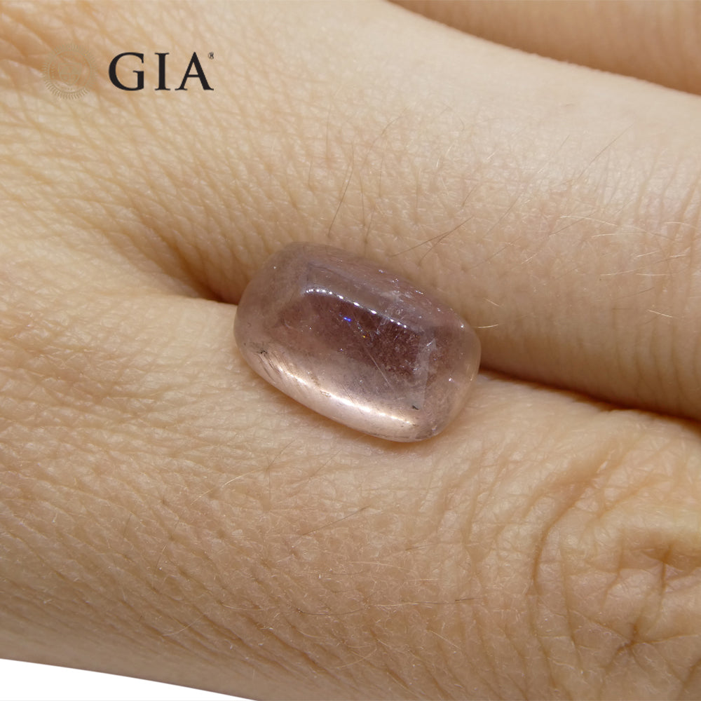 6.91ct Cushion Sugarloaf Cabochon Purplish Pink Sapphire GIA Certified Madagascar Unheated - Skyjems Wholesale Gemstones