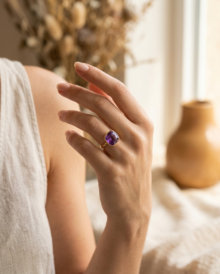 5.96ct cushion trapiche-like pinkish purple sapphire, unheated Pakistan — Skyjems