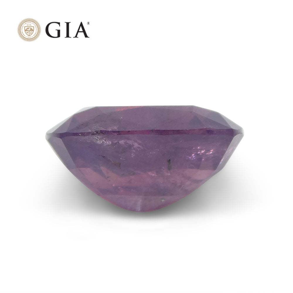 5.96ct Cushion Trapiche-Like Pinkish Purple Sapphire GIA Certified, Pakistan / Kasmir Unheated - Skyjems Wholesale Gemstones