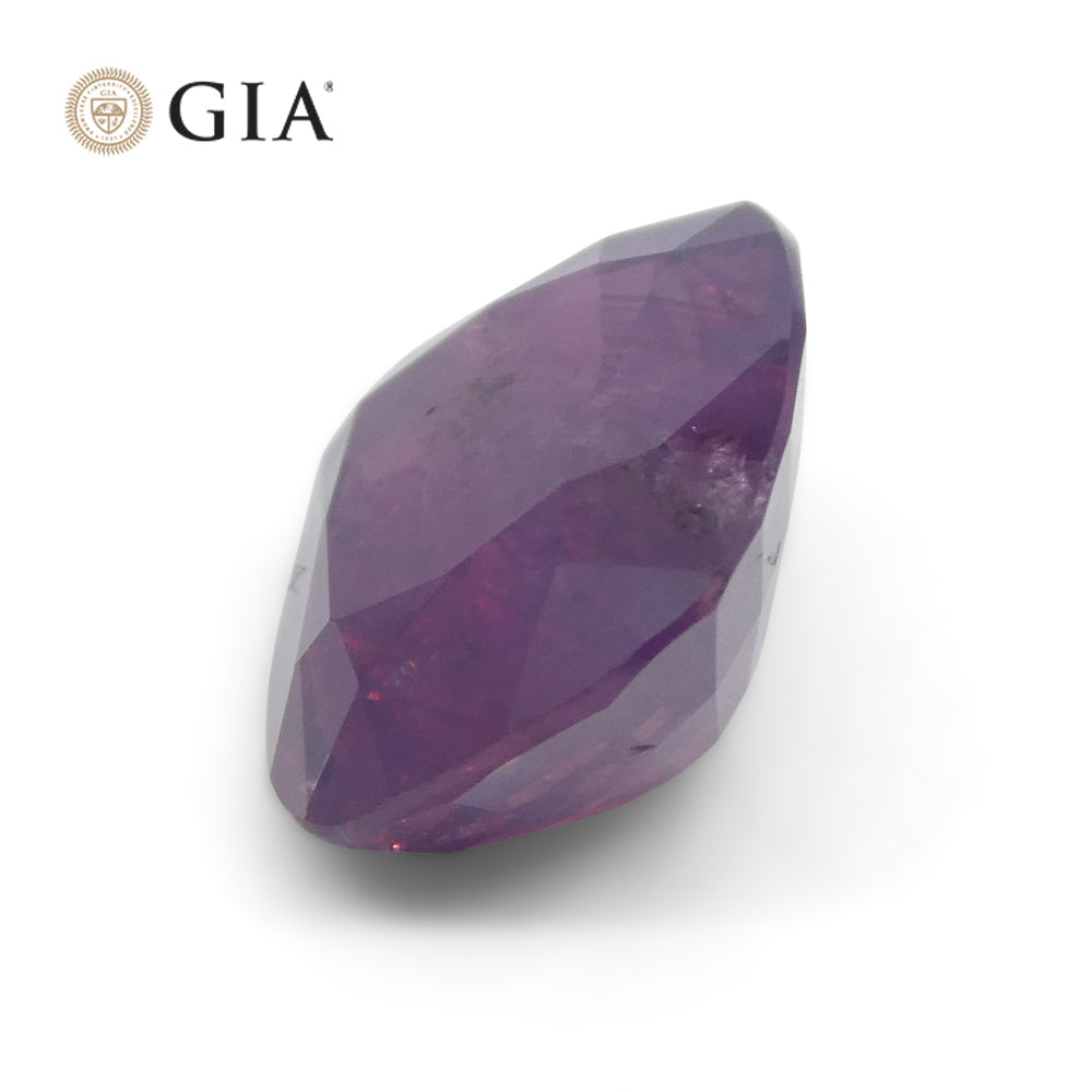 5.96ct Cushion Trapiche-Like Pinkish Purple Sapphire GIA Certified, Pakistan / Kasmir Unheated - Skyjems Wholesale Gemstones