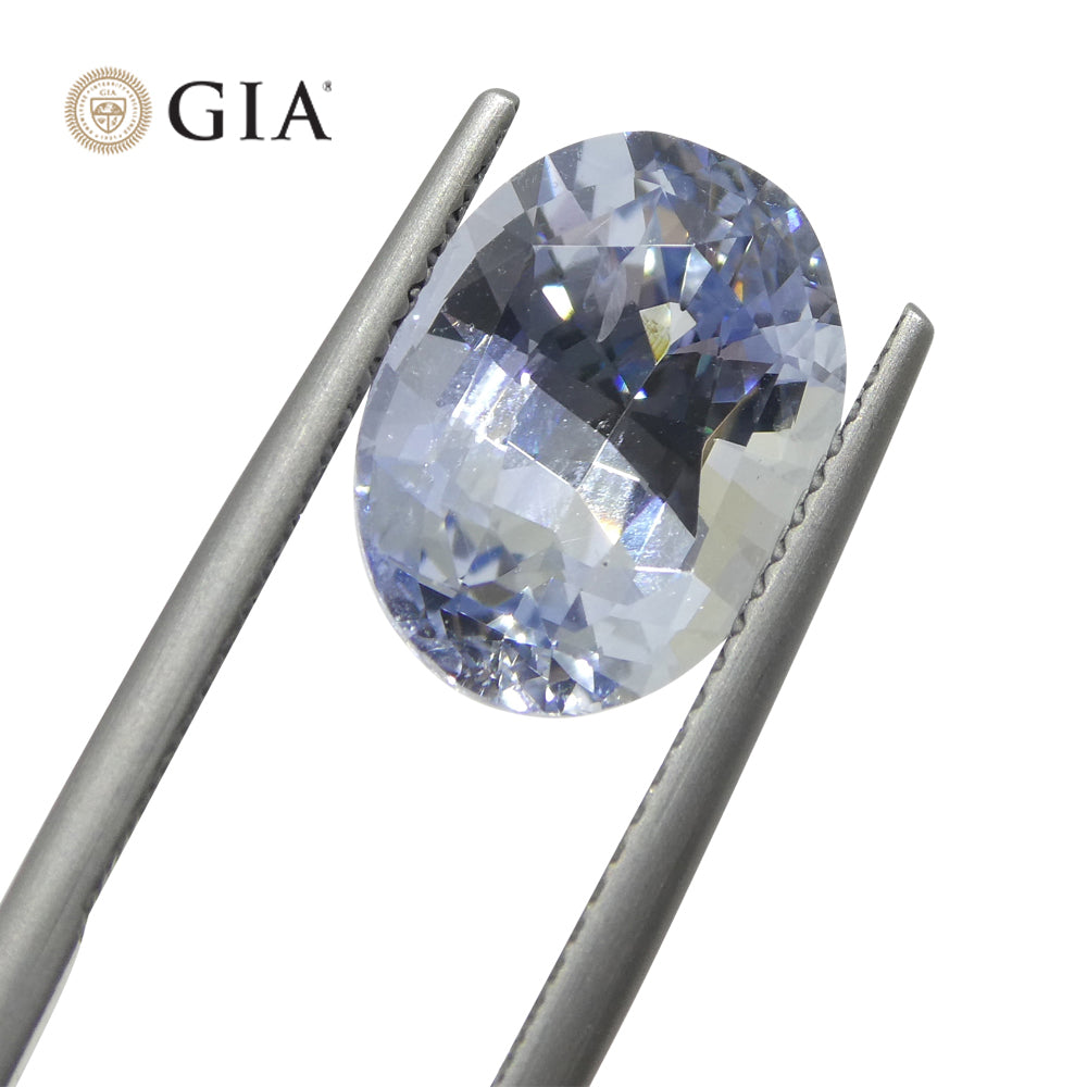 6.12ct Oval Icy Light Blue Sapphire GIA Certified Sri Lanka Unheated - Skyjems Wholesale Gemstones