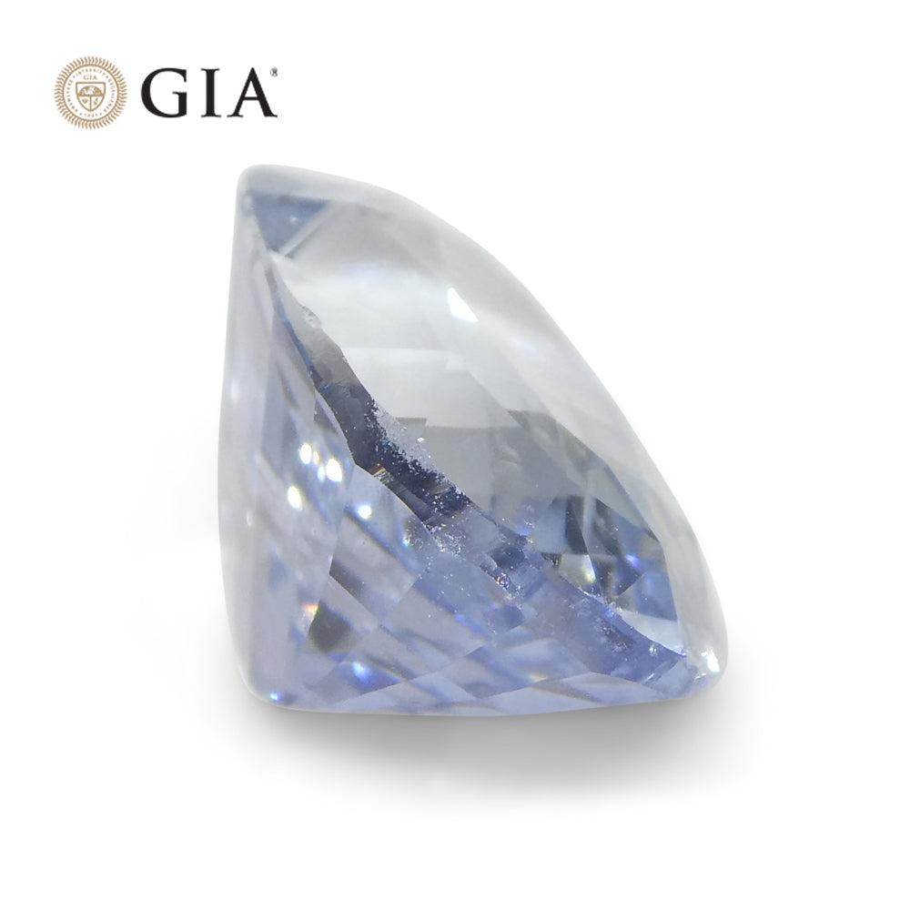 6.12ct Oval Icy Light Blue Sapphire GIA Certified Sri Lanka Unheated - Skyjems Wholesale Gemstones