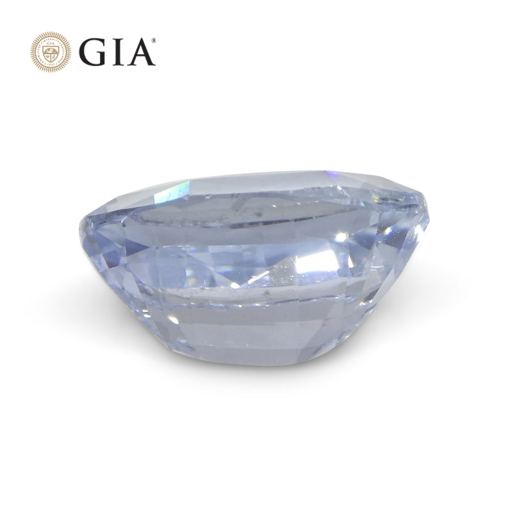 6.12ct Oval Icy Light Blue Sapphire GIA Certified Sri Lanka Unheated - Skyjems Wholesale Gemstones