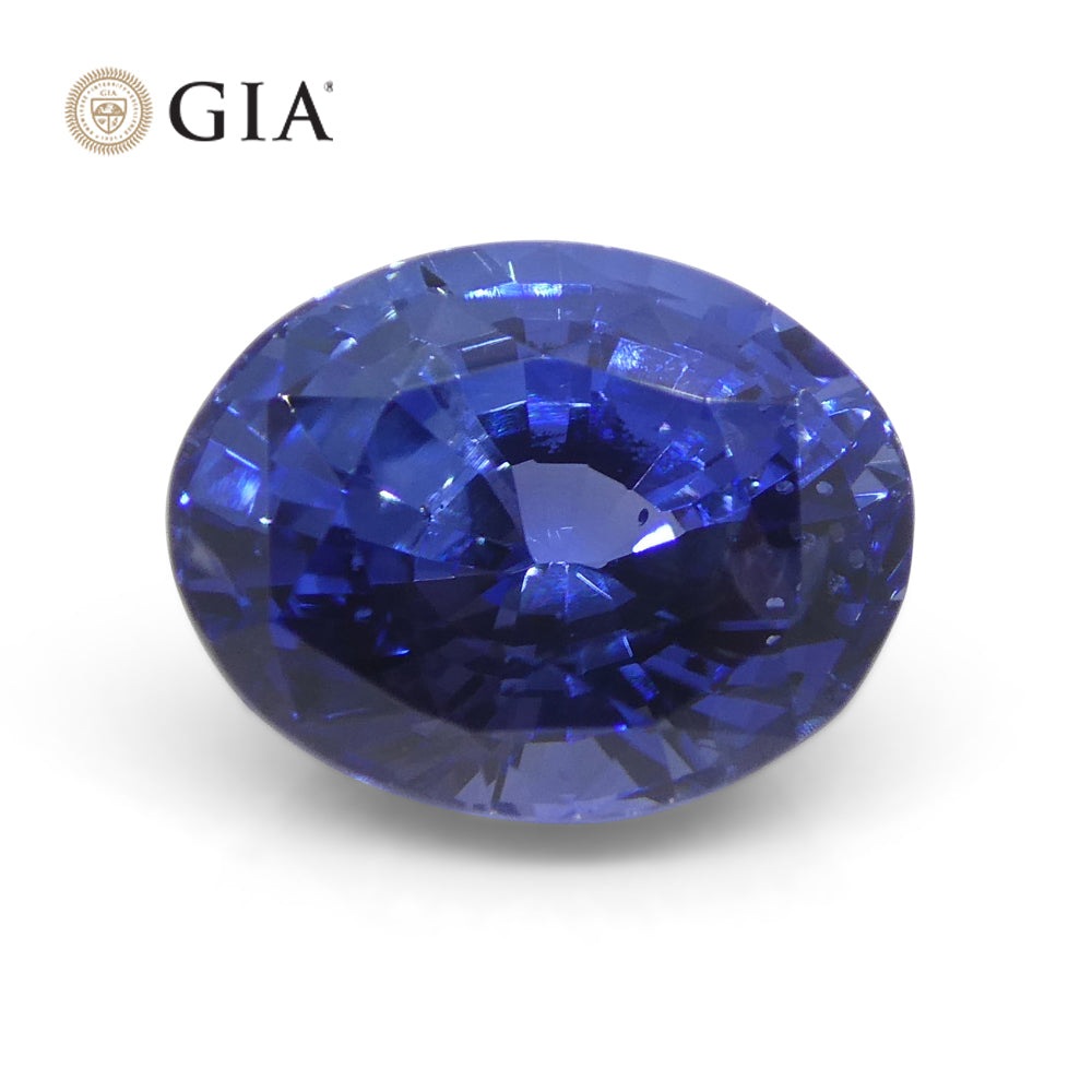 3.98ct Oval Blue Sapphire GIA Certified Sri Lanka - Skyjems Wholesale Gemstones